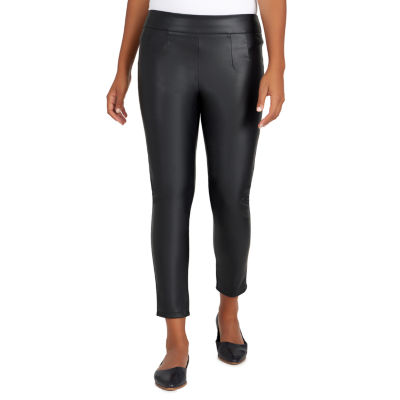 Hearts Of Palm Womens Mid Rise Regular Fit Ankle Pant, Color Black