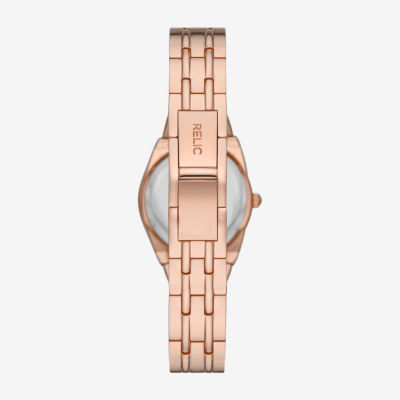 Relic By Fossil Womens Crystal Accent Rose Goldtone 4-pc. Watch Boxed Set Zr97001