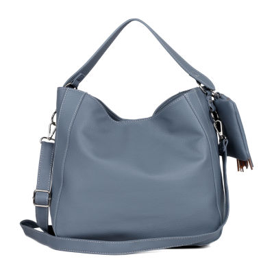 Julia Buxton Pebble Hobo Adjustable Straps Womens Tote