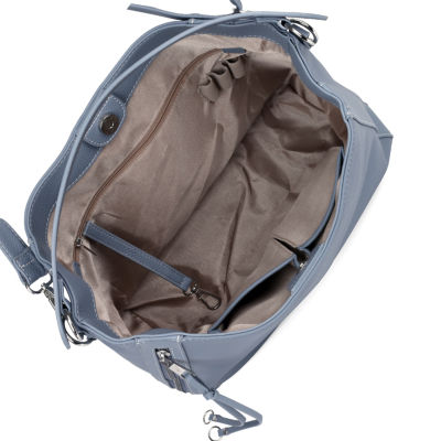 Julia Buxton Pebble Hobo Adjustable Straps Womens Tote