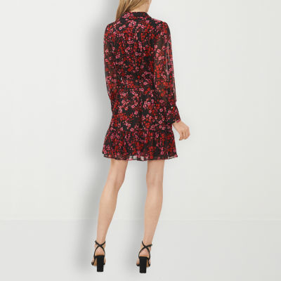 Sam And Jess Long Sleeve Floral Fit + Flare Dress