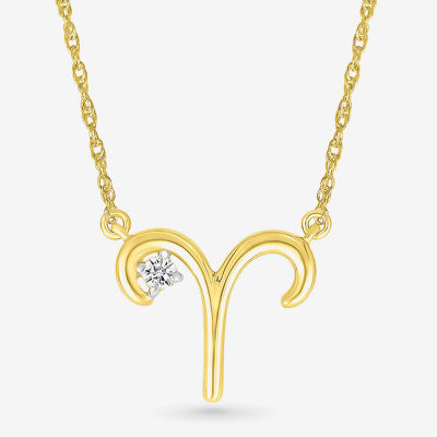 Unisex Adult Diamond Accent Natural White Diamond 10K Gold Pendant Necklaces