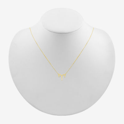 Unisex Adult Diamond Accent Natural White Diamond 10K Gold Pendant Necklaces