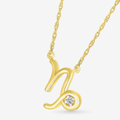 Unisex Adult Diamond Accent Natural White Diamond 10K Gold 17 1/ Inch Pendant Necklace