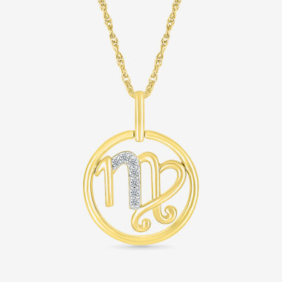Womens Diamond Accent Natural White Diamond 14K Gold 18 Inch Pendant Necklace