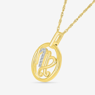 Womens Diamond Accent Natural White Diamond 14K Gold 18 Inch Pendant Necklace