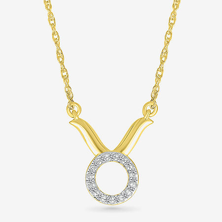 Womens Diamond Accent Natural White Diamond 10K Gold Pendant Necklaces, One Size
