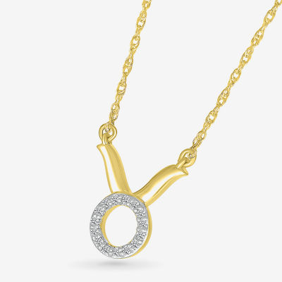 Womens Diamond Accent Natural White Diamond 10K Gold Pendant Necklace