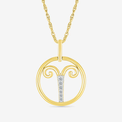 Womens Diamond Accent Natural White Diamond 14K Gold 18 Inch Pendant Necklace