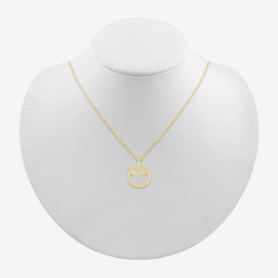 Womens Diamond Accent Natural White Diamond 14K Gold 18 Inch Pendant Necklace
