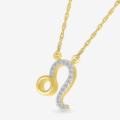 Unisex Adult Diamond Accent Natural White Diamond 10K Gold 17 1/ Inch Pendant Necklace