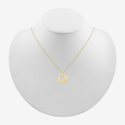 Womens Diamond Accent Natural White Diamond 10K Gold / Inch Pendant Necklace