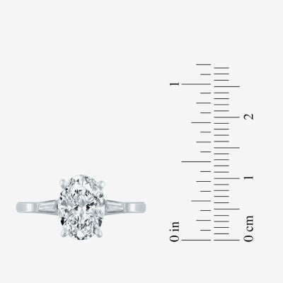 (G / Vs2) Womens 2 1/4 CT. T.W. Lab Grown White Diamond 14K Gold Oval Engagement Ring