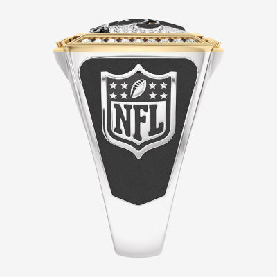 True Fans Fine Jewelry New Orleans Saints Mens 1/2 CT. Natural White Diamond 10K Two Tone Gold Fleur De Lis Fashion Ring