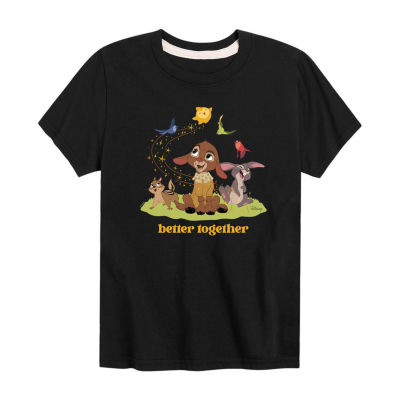 Disney Collection Little & Big Boys Crew Neck Short Sleeve Wish Graphic T-Shirt