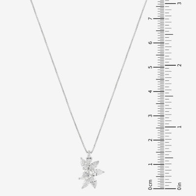 (H-I / Si1) Womens 1 CT. T.W. Lab Grown White Diamond 10K White Gold Pendant Necklace