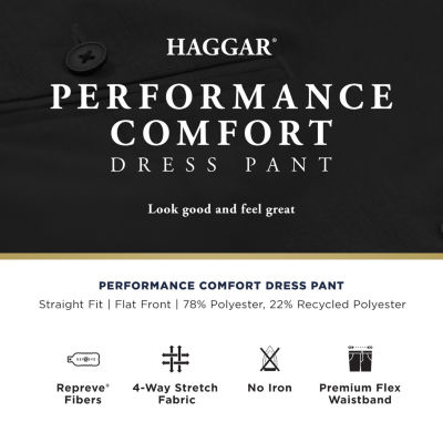 Men's Haggar® Iron Free Premium Khaki™ Straight-Fit Flat Front Perfect Fit  Waistband Casual Pant