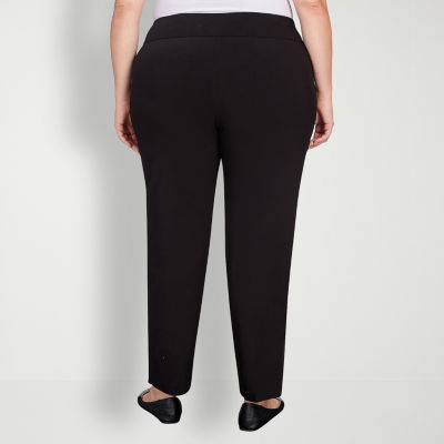 Hearts Of Palm-Plus Womens Mid Rise Straight Pull-On Pants