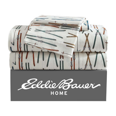 Eddie Bauer Ski Line Cotton Flannel Deep Pocket Sheet Set