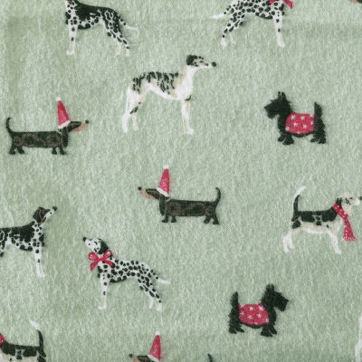 Laura Ashley Holiday Pups Cotton Flannel Deep Pocket Sheet Set