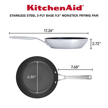 KitchenAid 3-Ply Base Stainless Steel 9.5 Nonstick Frying Pan