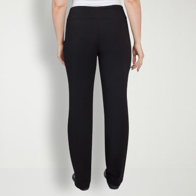 Hearts Of Palm Womens Mid Rise Straight Pull-On Pants