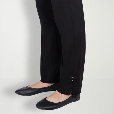 Hearts Of Palm Womens Mid Rise Straight Pull-On Pants