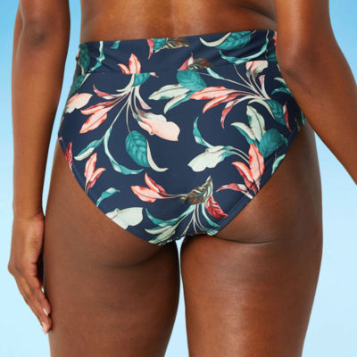 Mynah Womens Lined Leaf High Waist Bikini Swimsuit Bottom