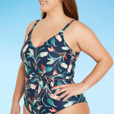 Petals and Peacocks Butterfly Effect White One Piece Swimsuit