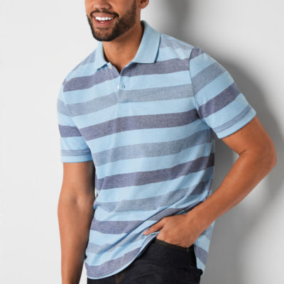 St. John's Bay Essential Striped Oxford Mens Classic Fit Short Sleeve Polo Shirt