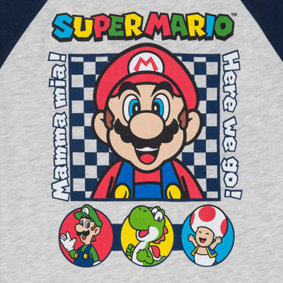 Little & Big Boys Crew Neck Long Sleeve Super Mario Graphic T-Shirt