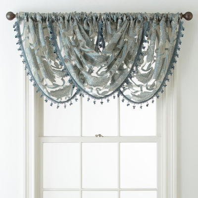 JCPenney Home Belgravia Rod-Pocket Waterfall Valance