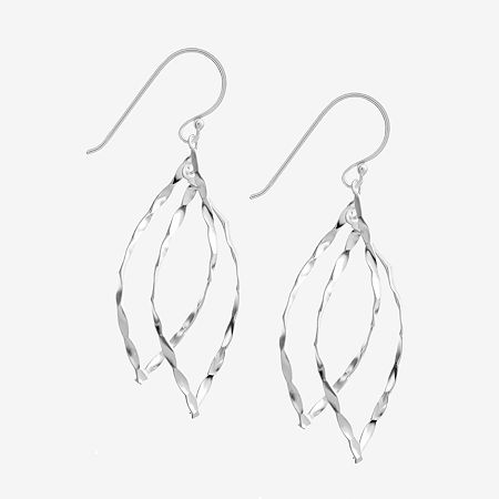 Silver Treasures Sterling Silver Drop Earrings In Transparent