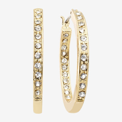 Crystal GoldTone Hoop Earrings, Color Cryg JCPenney