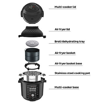 Instant Pot Air Fryer + EPC Combo 8QT Electronic Pressure Cooker, 8-QT,  Black/St