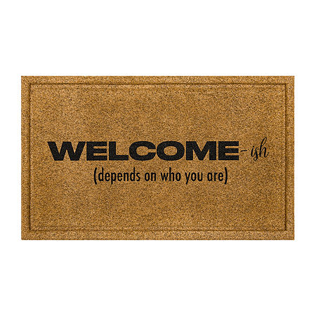 Mohawk Home Faux Coir Welcome-Ish 18X30 Outdoor Doormat, One Size, Brown