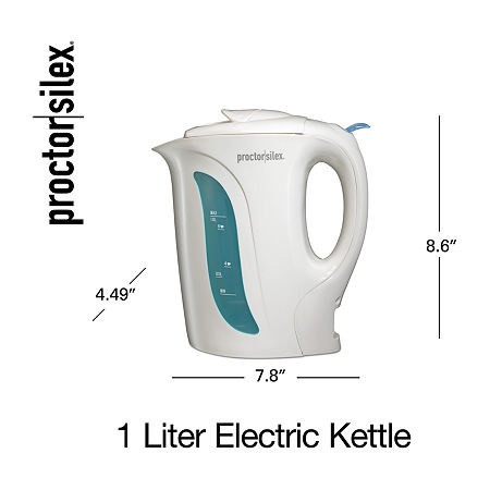 Proctor Silex 1 Liter Electric Kettle, One Size, White