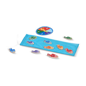 Melissa & Doug Hop & Count Hopscotch Rug & Magnetic Fishing Game Bundle Toy