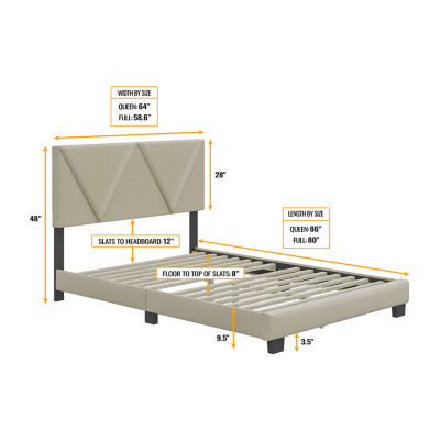 Triiptych Upholstered Platform Bed