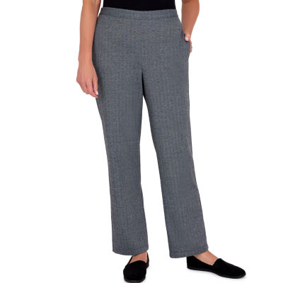 Alfred Dunner Theater District Womens Mid Rise Straight Pull-On Pants