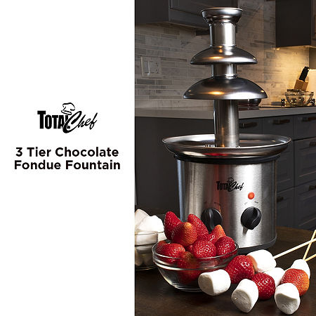 Total Chef 3 Tier Chocolate Fondue Fountain- 1.5 Lbs (680 G) Capacity, One Size, Stainless Steel