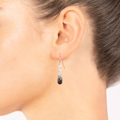 Silver Treasures Crystal Sterling Pear Drop Earrings