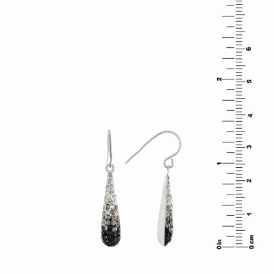 Silver Treasures Crystal Sterling Pear Drop Earrings