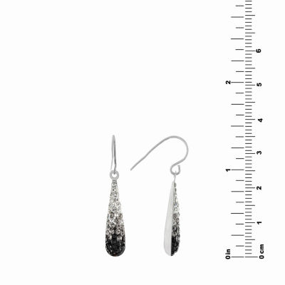 Silver Treasures Crystal Sterling Silver Pear Drop Earrings