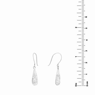 Silver Treasures Crystal Sterling Pear Drop Earrings