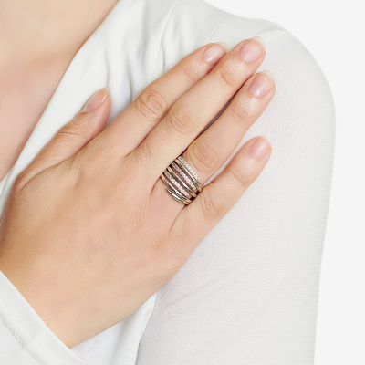 Sparkle Allure Womens Cubic Zirconia Pure Silver Over Brass Band