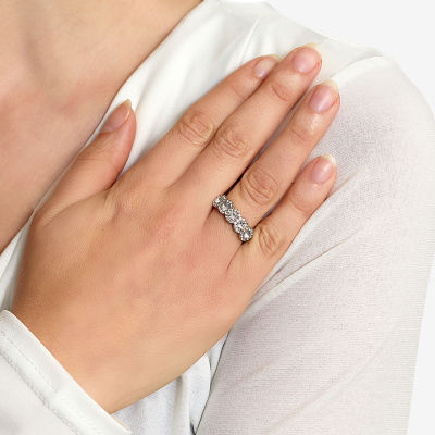 Sparkle Allure Womens Crystal Pure Silver Over Brass Band