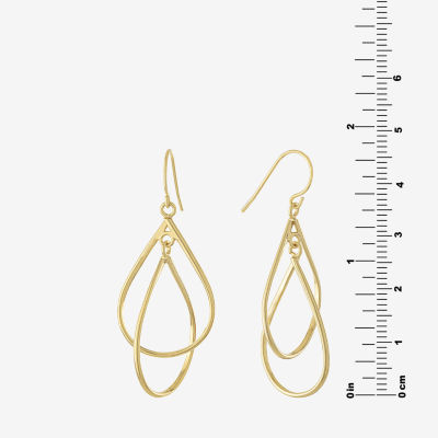 Silver Reflections 14K Gold Over Brass Pear Drop Earrings