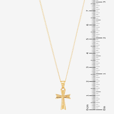 Girls 14K Gold Cross Pendant Necklace
