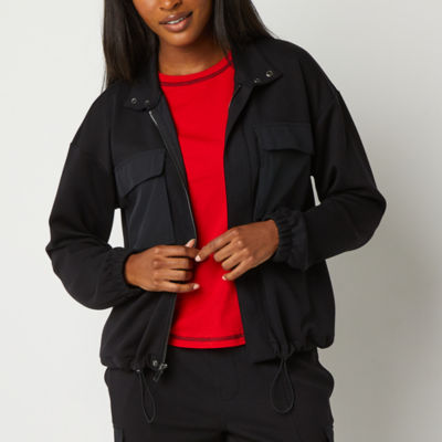 Sports Illustrated Womens Lightweight Track Jacket, Color Black JCPenney